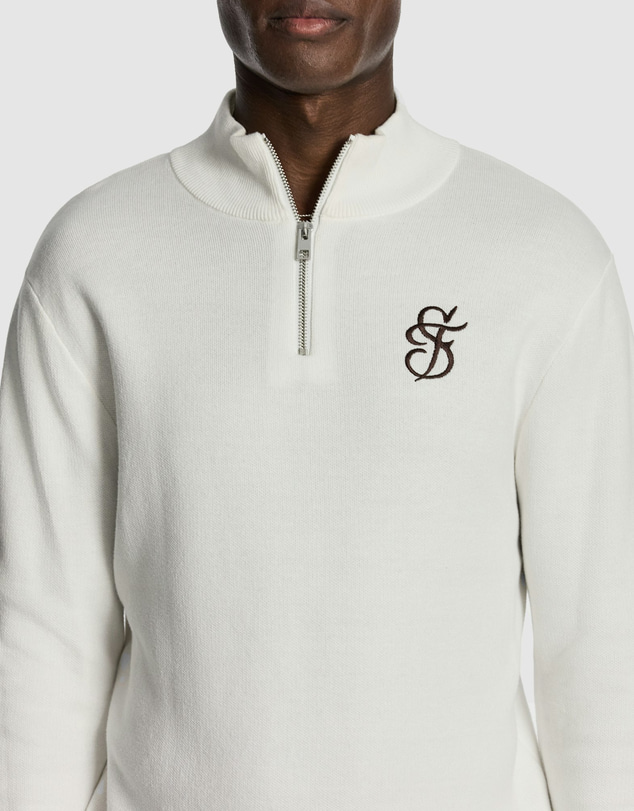 yd. - Ollie Embroidered 1/4 Zip Knit Jumper