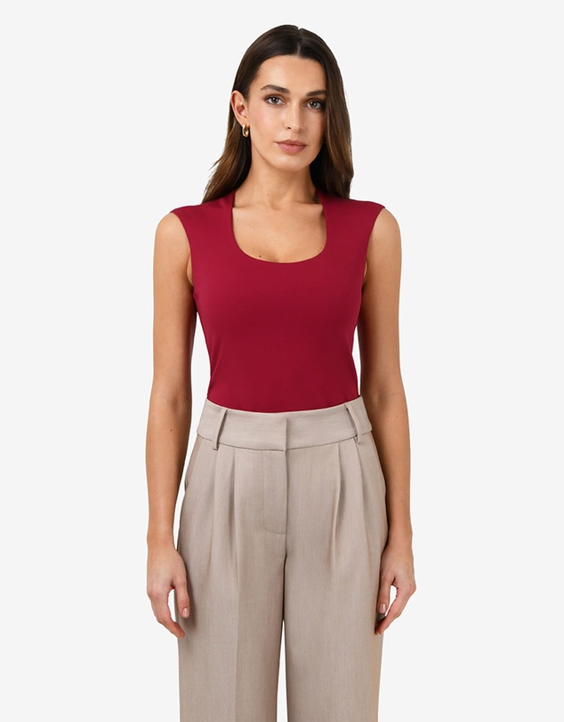 Forcast - Soho Rounded Square Neck Top