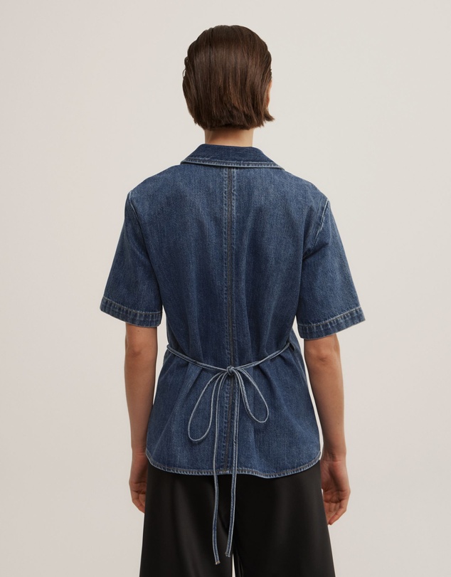 Witchery - Wrap Denim Short Sleeve Shirt