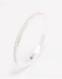 Lovisa - Sterling Silver Cubic Zirconia Pave Band Ring