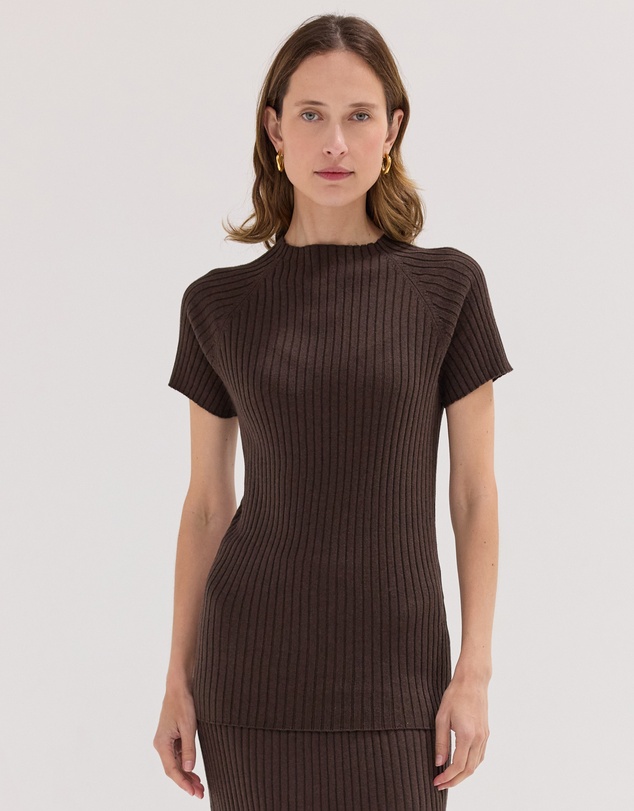 Cloth & Co. - The Rib Knit Tee Brazil Nut