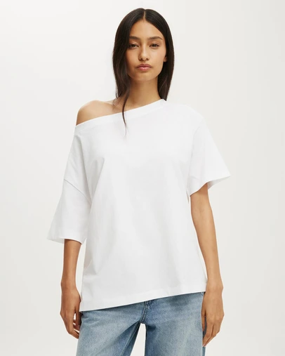 Cotton On - Boxy Off Shoulder Short Sleeve Tee
