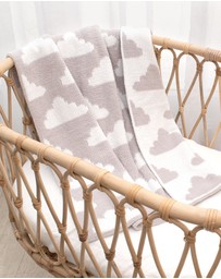 Living Textiles - Chenille Blanket - Grey Clouds