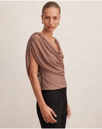 Forever New - Olivia Draped Mesh Cape Top