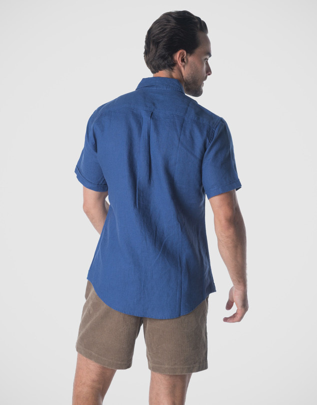 Coast Clothing - Indigo Short Sleeve Linen Shirt