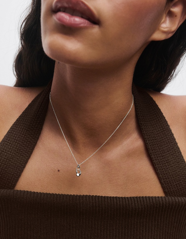 PDPAOLA - Initial 2026 B Silver Pendant Necklace