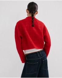 M.N.G - Tweed Jacket With Jewel Buttons