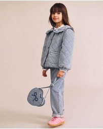 Huxbaby - Vintage Bow Collar Denim Jacket - Babies-Kids