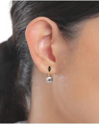 Elli Jewelry - Elegant Pearl Stud Earrings in Gold-Plated 925 Sterling Silver
