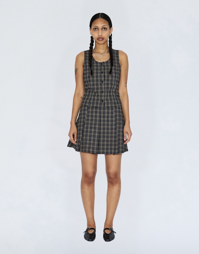 Dr Denim - Sone Skirt Black Summer Check
