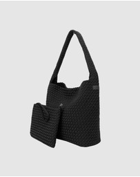 Chuchka - Woven Neoprene One Shoulder Tote Black