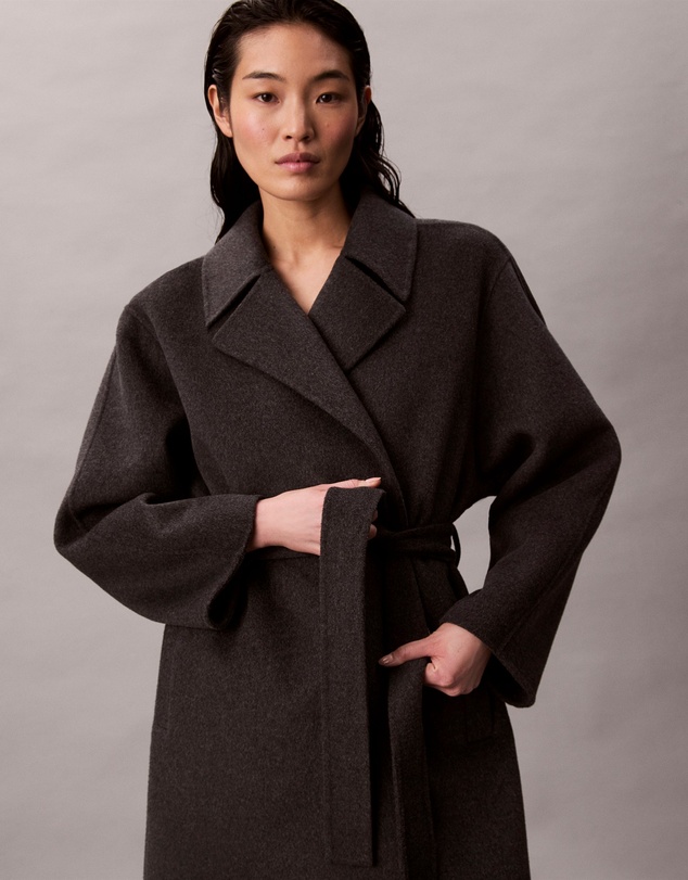 Calvin Klein - Wool Blend Wrap Coat