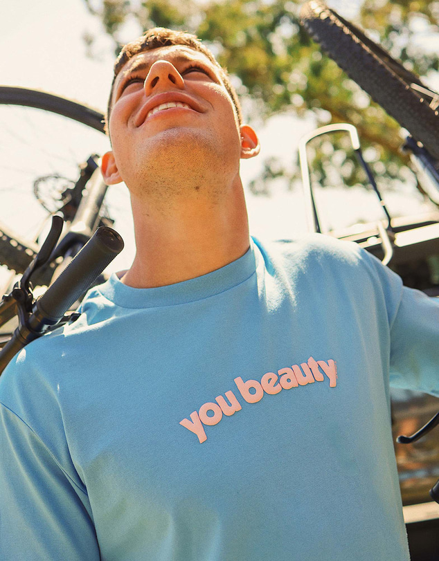 Skwosh - You Beauty Men's Slang Tee in Blue