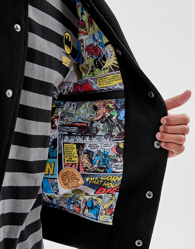 GUESS Originals - GUESS Originals x Batman Black Letterman Jacket