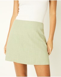 Dazie - Sunshine A-Line Linen Blend Mini Skirt