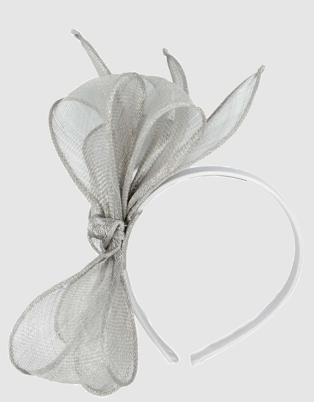 Max Alexander - Silver Sinamay Bow Fascinator