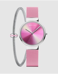 Bering - Aurora Borealis 31mm Pink Watch with Bracelet
