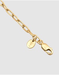 Elli Jewelry - Necklace Rhodonite 925 Sterling Silver Gold-Plated