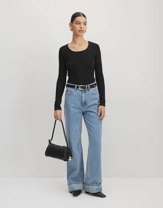AERE - Suki High Rise Hem Detail Jeans