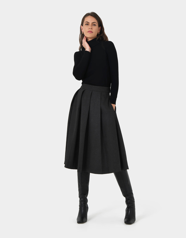 Forcast - Ryan Pleated Midi Skirt