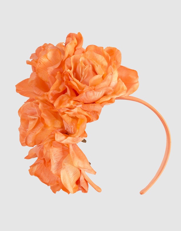 Max Alexander - Large Orange Flower Fascinator Headband