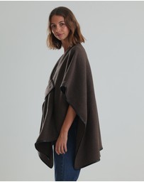 Morgan & Taylor - Jane Bias-Edged Poncho Chocolate Brown