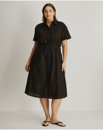 Atmos&Here Curvy - Cara Tie Waist Maxi Shirt Dress