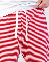 Sant And Abel - Men's Jersey Red Stripe Sleep Shorts