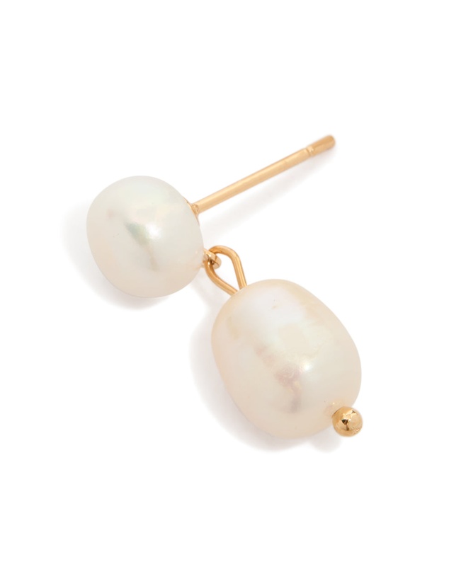 Lovisa - Gold Plated Freshwater Pearl Drop Earrings