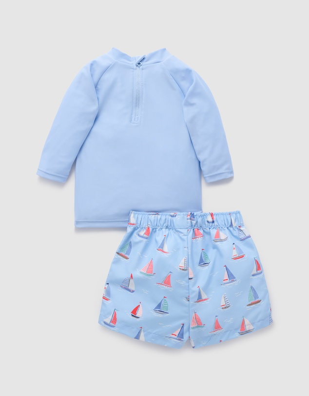 Purebaby - Board Short & Rashie Swim Set- Kids-Babies