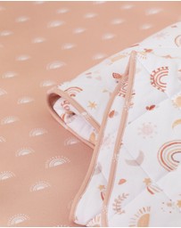 Living Textiles - Reversible Organic Quilted Cot Comforter- Bohemian Bliss