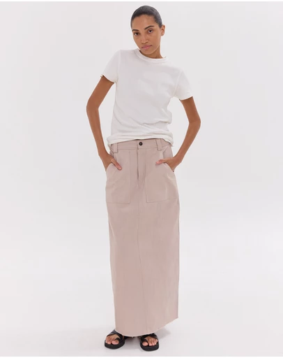 Cloth & Co. - The Long Element Skirt | Mushroom