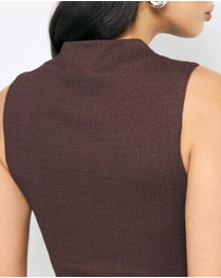 AERE - High Neck Textured Jersey Top