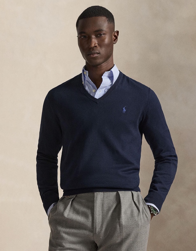 Polo Ralph Lauren - Slim Fit Cotton V-Neck Sweater
