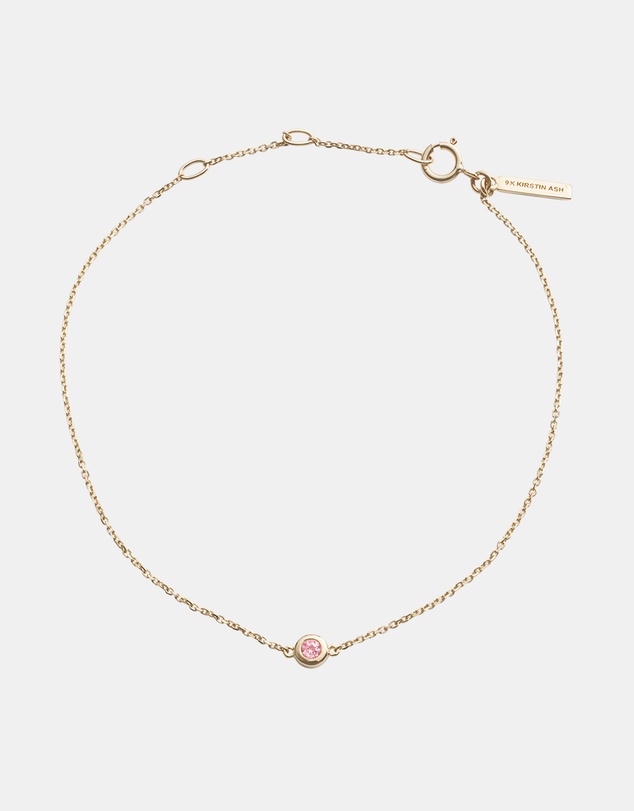 Kirstin Ash - Petite Birthstone Bracelet October Pink Tourmaline