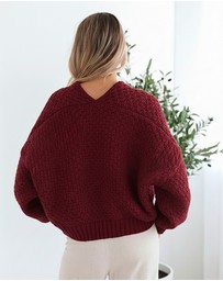 Esther & Co - Dorine Cardigan - Wine
