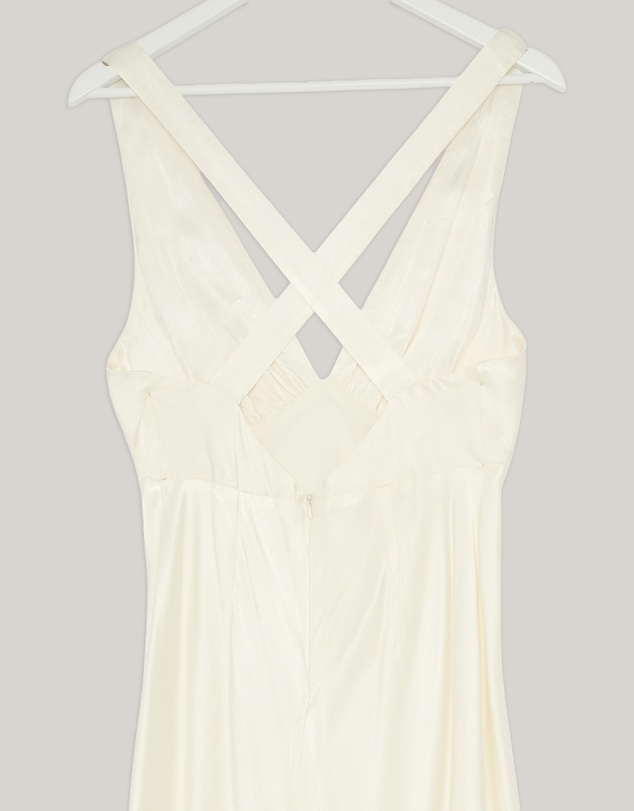 Revibe - Repaired Shona Joy La Lune Plunged Cross Back Maxi Dress - AU 12