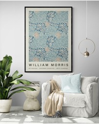 Inka Arthouse - Blue Flowers by William Morris Art Print