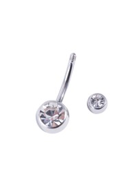 Lovisa - Silver Double Diamante Belly Bar