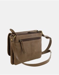 Pierre Cardin - Pierre Cardin Leather Flap-over Crossbody Bag