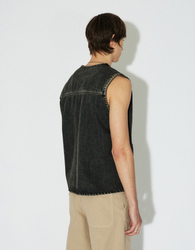 Dr Denim - Enver Worker Vest Aged Black