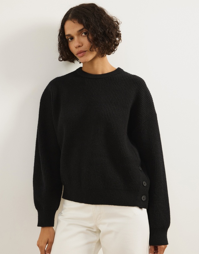 Atmos&Here - Rory Button Detail Crew Neck Jumper
