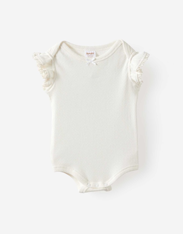 Cotton On Kids - Organic Pointelle Flutter Bubbysuit