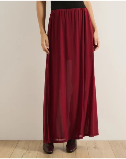 Atmos&Here - Bree Mesh Maxi Skirt With Side Split