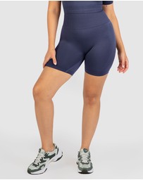 B Free Intimate Apparel - Double Racer Padded Sports Bra & High Waist Midi Biker Shorts Set