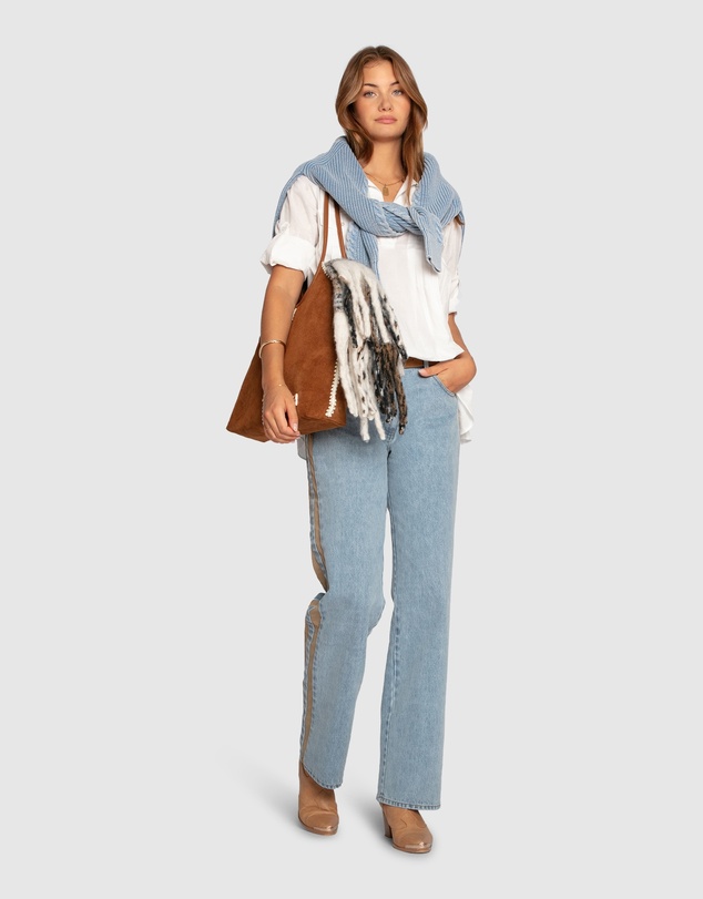 Belle & Bloom - Rebel Mid Rise Side Stripe Denim Jeans