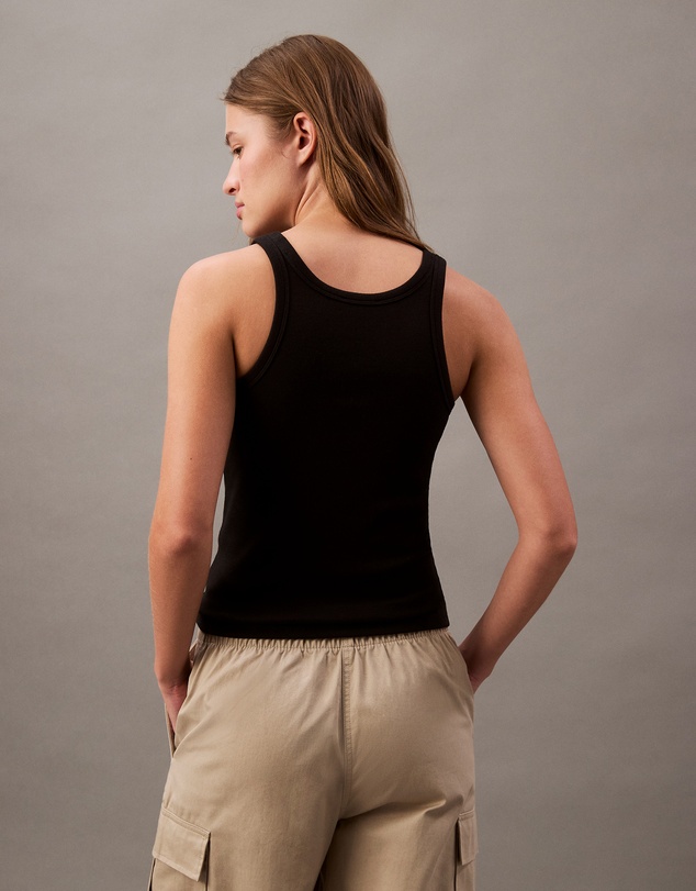 Calvin Klein Jeans - Ribbed Cotton Logo Tank Top