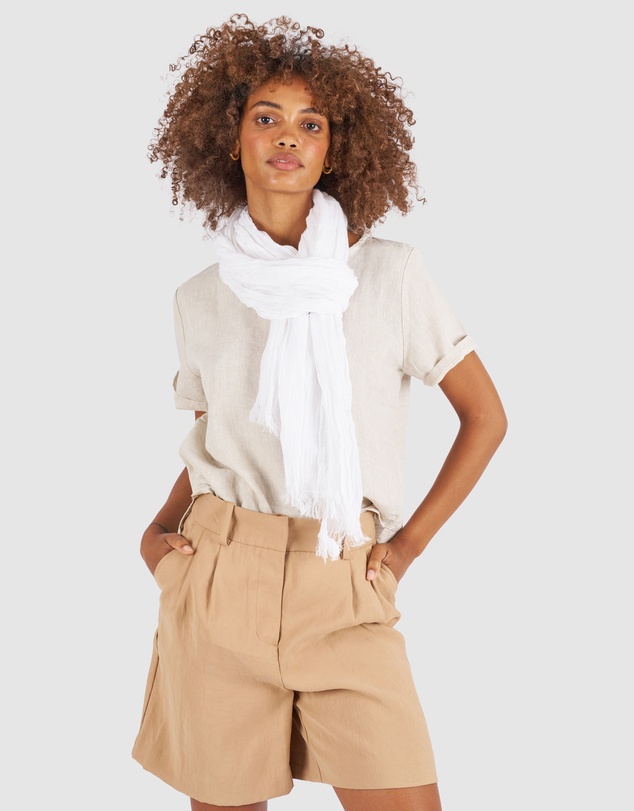CAMIXA - French Linen Crinkled Scarf
