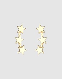 Elli Jewelry - Earrings Stars Astro Filigree 925 Sterling Silver Gold Plated