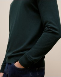 Trenery - Merino Classic Crew in Pine Green